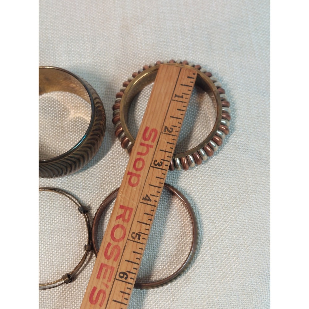 Vintage 1970s Bangle Bracelet Lot Stack Copper Brass Bohemian Coastal Cowgirl - Picture 14 of 16